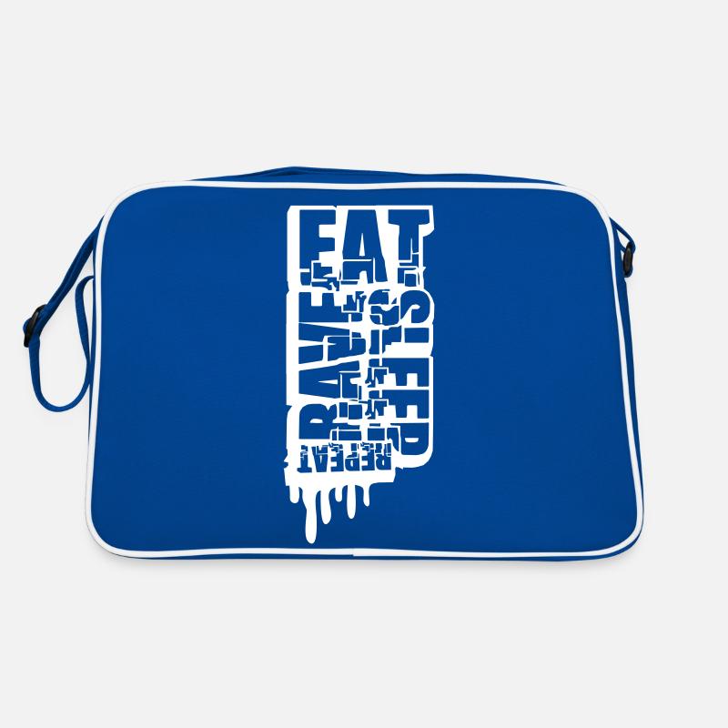 Manger dormir rave répéter nourriture sommeil corbeau disant Sac Retro
