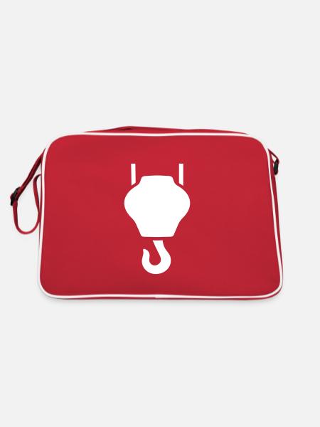 Crochet de grue industrielle Crochet de levage ou crochet de levage - Sac Retro - rouge/blanc - Dos