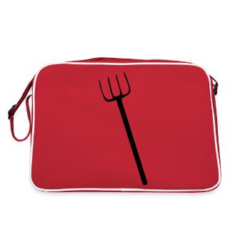 Mistgabel - Retro Tasche - Rot/Weiß - Hinten