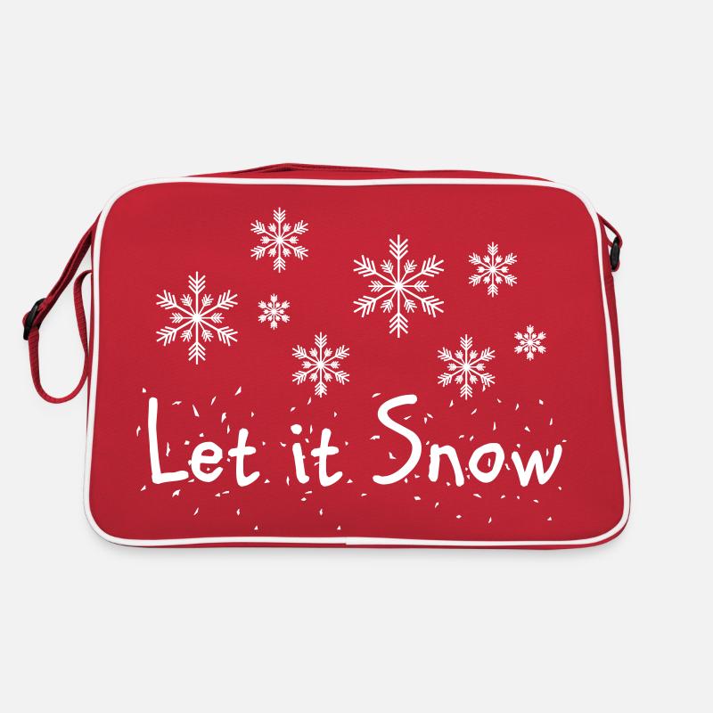 Snowflakes let it snow - Retro Bag - red/white