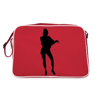 Singer and Dancer Silhouette vector design - Retro Bag - red/white - Back