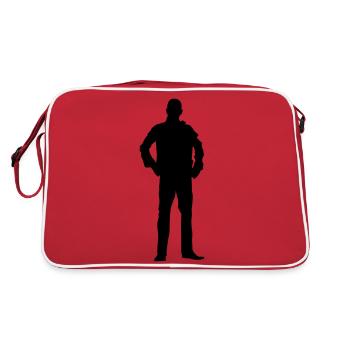 Man body Silhouette vector design - Retro Bag - red/white - Back