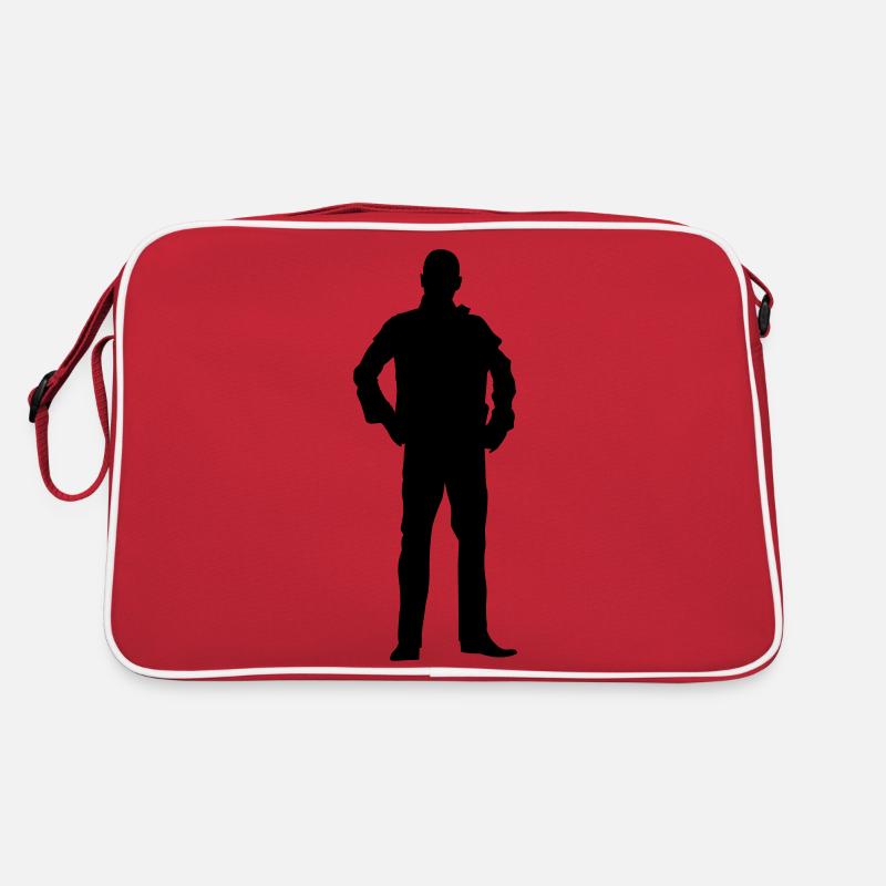 Man body Silhouette vector design Retro Bag
