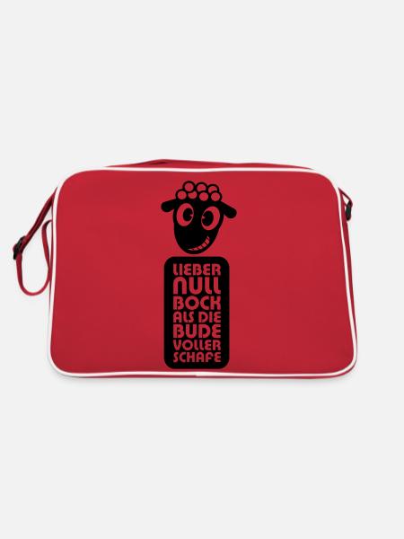 Null Bock - Retro Tasche - Rot/Weiß - Hinten