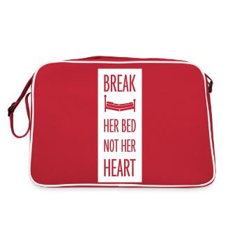 break her bed Zitat - Retro Tasche - Rot/Weiß - Hinten