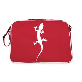 Gecko Echse - Retro Tasche - Rot/Weiß - Hinten