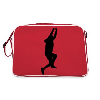 Man body Silhouette vector design - Retro Bag - red/white - Back