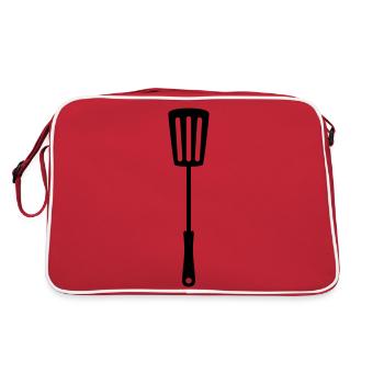 casseroles fourchette barbecue pinces barbecue fourchette barbecue - Sac Retro - rouge/blanc - Dos