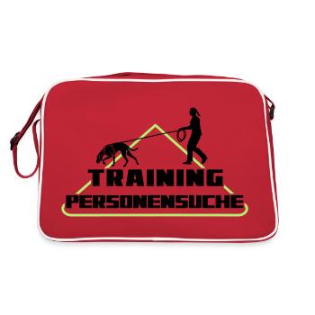 TRAINING PERSONENSUCHE JAGDHUND Frau - Retro Tasche - Rot/Weiß - Hinten
