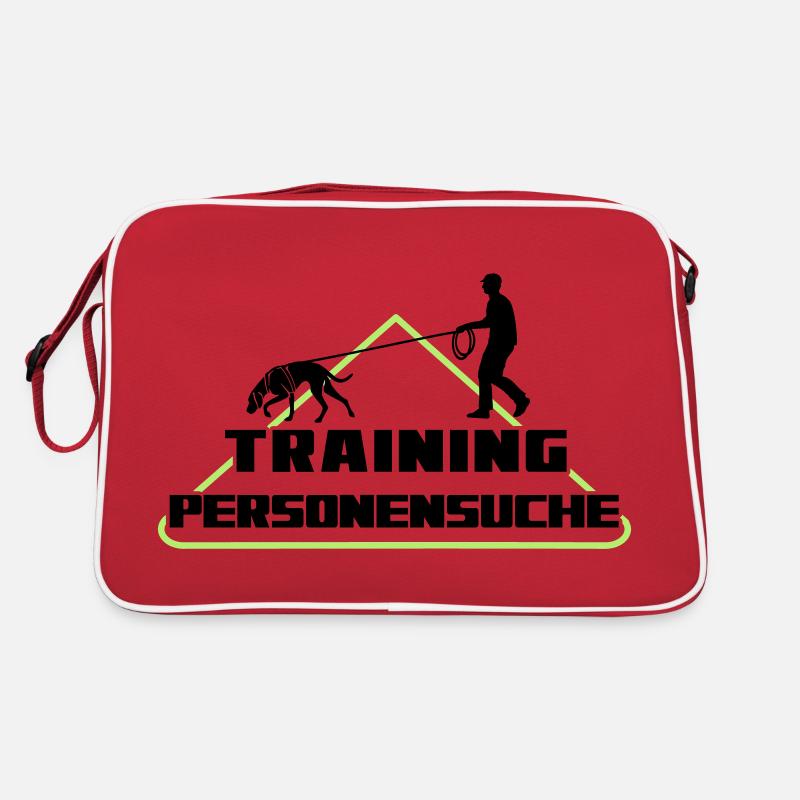 TRAINING PERSONENSUCHE JAGDHUND Mann - Retro Tasche - Rot/Weiß