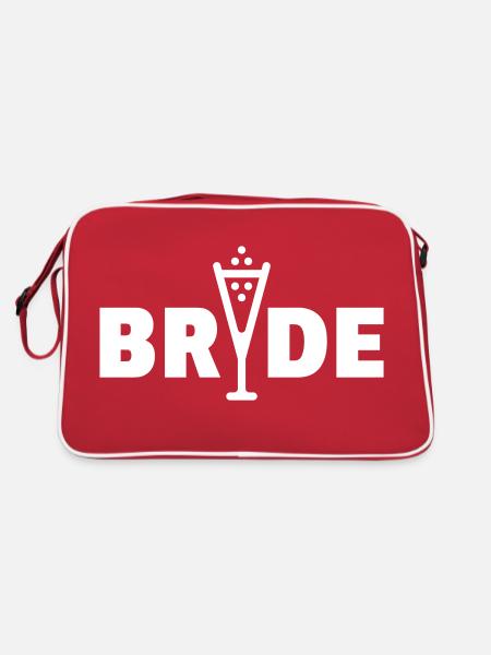 Bride Bubbly (Hen Night Bachelorette Party White) - Retro Bag - red/white - Back