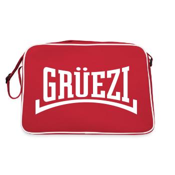 Grüezi Lettering (Switzerland / Concave / White) - Retro Bag - red/white - Back