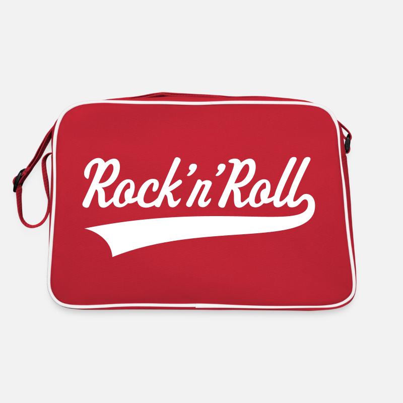 Rock 'n' Roll / Rock And Roll / Rock & Roll - Retro Tasche - Rot/Weiß