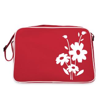 Flowers Flower fleur - Retro Bag - red/white - Back