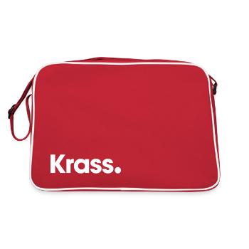 Crazy, meme, design color editable. - Retro Bag - red/white - Back