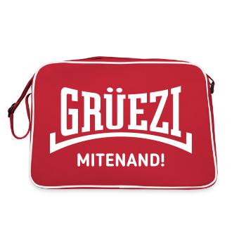 Grüezi Mitenand! (Switzerland / Concave / White) - Retro Bag - red/white - Back