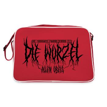 Die Wurzel allen Übels: BlackMetal-Edition (black) - Retro Tasche - Rot/Weiß - Hinten