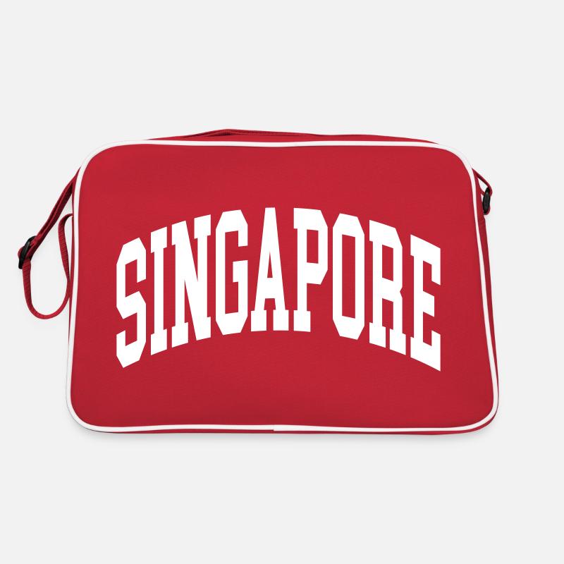 Singapur - Retro Tasche - Rot/Weiß