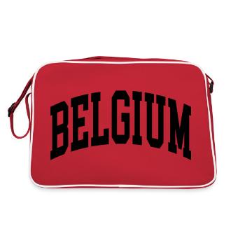 Belgium - Retro Tasche - Rot/Weiß - Hinten
