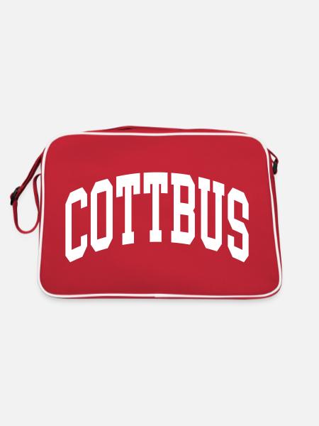 Cottbus - Retro Tasche - Rot/Weiß - Hinten