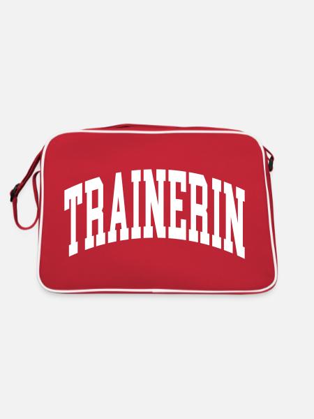 Trainerin - Retro Tasche - Rot/Weiß - Hinten