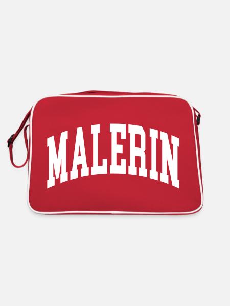 Malerin - Retro Tasche - Rot/Weiß - Hinten