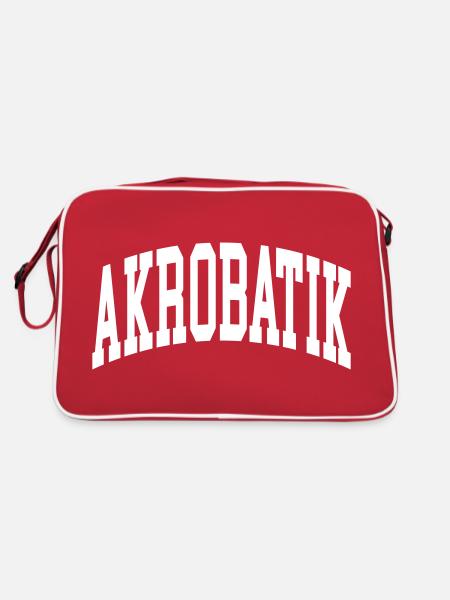 Akrobatik - Retro Tasche - Rot/Weiß - Hinten
