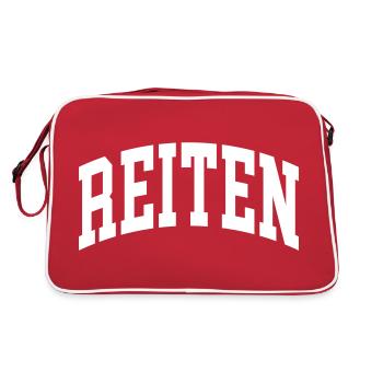 Reiten - Retro Tasche - Rot/Weiß - Hinten