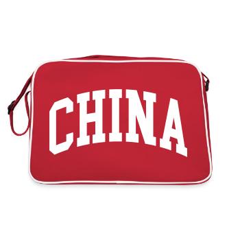 China - Retro Tasche - Rot/Weiß - Hinten