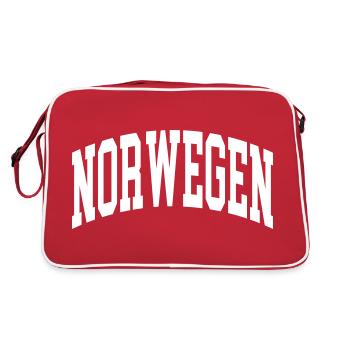 Norwegen - Retro Tasche - Rot/Weiß - Hinten