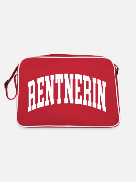 Rentnerin - Retro Tasche - Rot/Weiß - Hinten