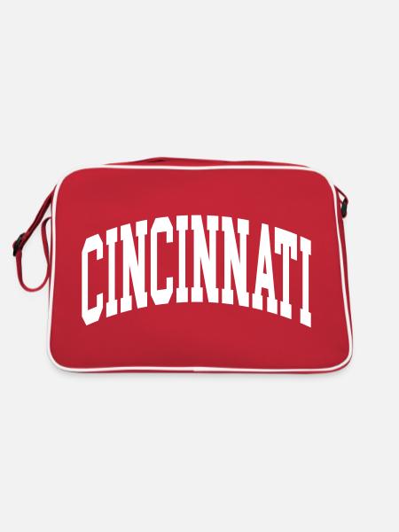 Cincinnati - Retro Tasche - Rot/Weiß - Hinten