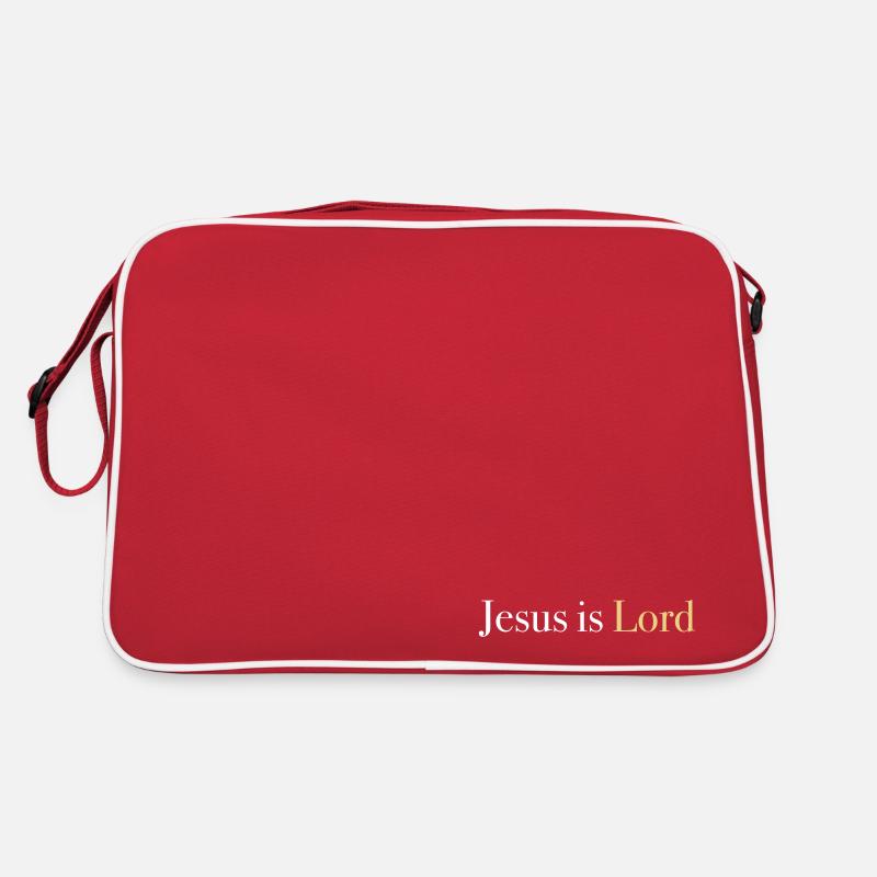 Jesus is Lord - Retro Tasche - Rot/Weiß