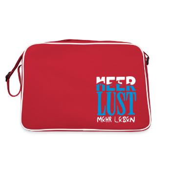 MEER LUST mehr Leben - Retro Tasche - Rot/Weiß - Hinten