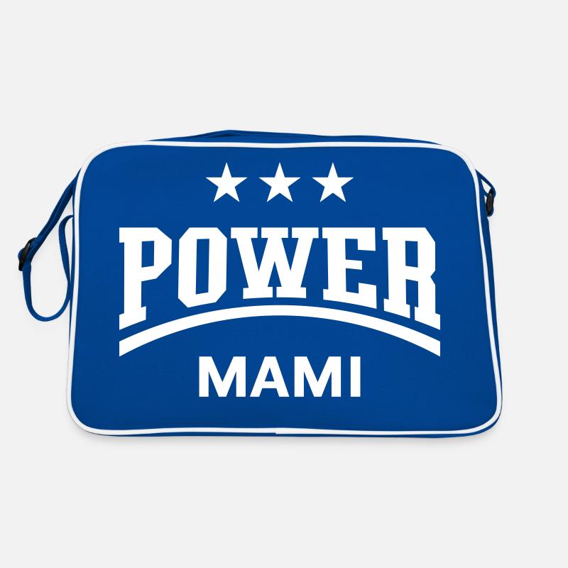 Power Mami (Mama, Mutti, Mutter, Muttertag, White) Retro Tasche