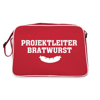 Grillspruch Projektleiter Bratwurst - Retro Tasche - Rot/Weiß - Hinten