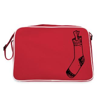 Vieille chaussette Chaussettes de lessive Femme au foyer - Sac Retro - rouge/blanc - Dos