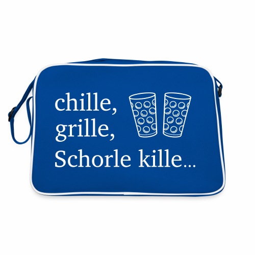 chille, grille, Schorle kille... & Dubbegläser - Retro Tasche