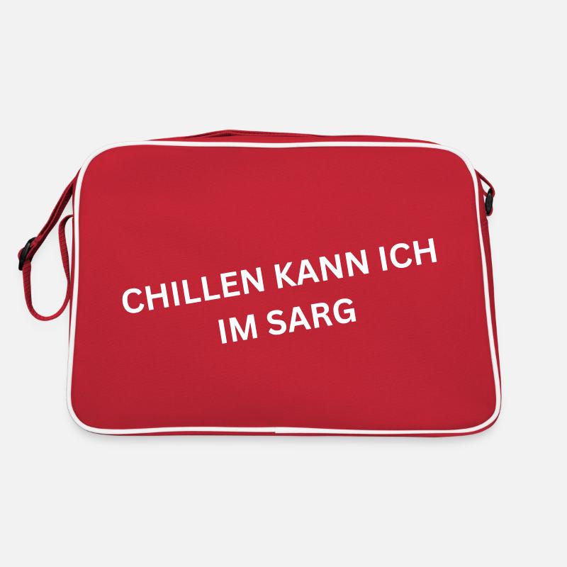 Chillen kann ich im Sarg - Spruch Retro Tasche