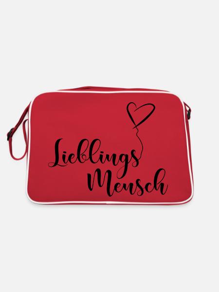 Lieblingsmensch - Retro Tasche - Rot/Weiß - Hinten
