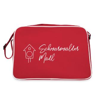 Schwarzwälder Mädel - Schwarzwald Heimatliebe - Retro Tasche - Rot/Weiß - Hinten