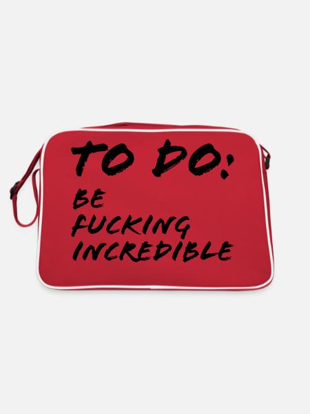 To Do Be fucking incredible - Retro Bag - red/white - Back