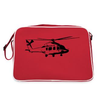 ec175 ah175 Hubschrauber Helikopter Helicopter - Retro Tasche - Rot/Weiß - Hinten