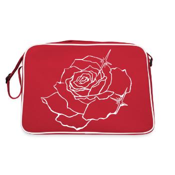 Rose blossom with stars - Retro Bag - red/white - Back