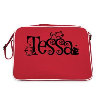 Tessa Nom Prénom Chaton Nom - Sac Retro - rouge/blanc - Dos