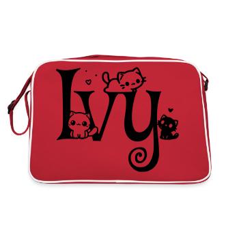 lierre Nom Prénom Nom du chaton - Sac Retro - rouge/blanc - Dos