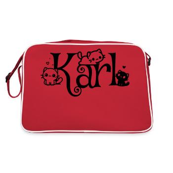 Karl Nom Prénom Nom du chaton - Sac Retro - rouge/blanc - Dos