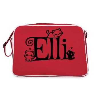 Elli nom Prénom Nom du chaton - Sac Retro - rouge/blanc - Dos