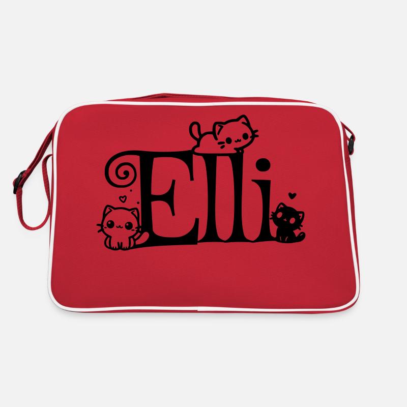 Elli Name Vorname Kätzchenname - Retro Tasche - Rot/Weiß