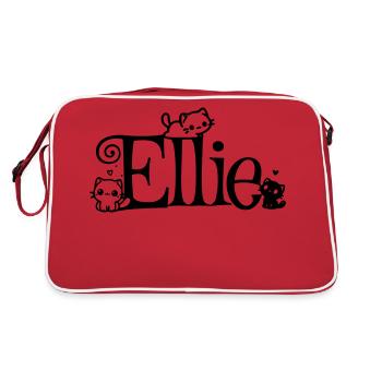 Ellie Nom Prénom Chaton Nom - Sac Retro - rouge/blanc - Dos